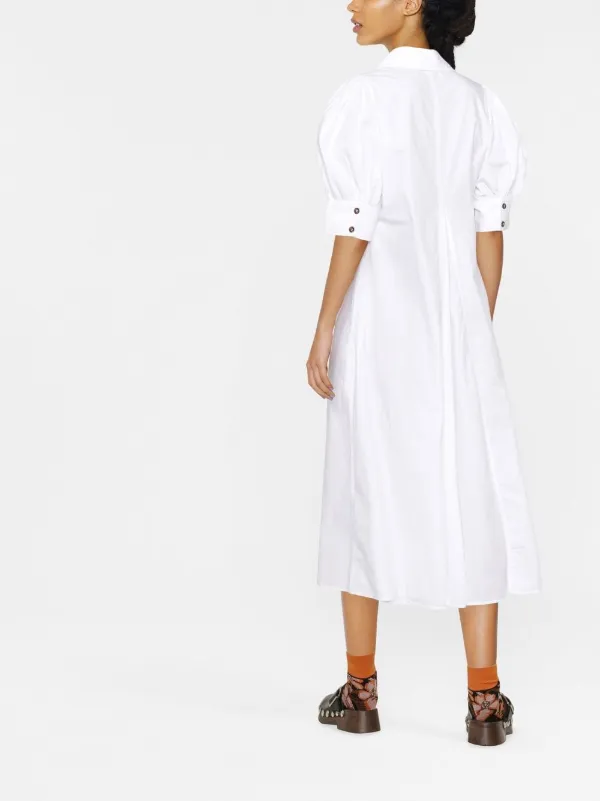 ganni cotton poplin v neck dress GANNI Women's Cotton Poplin V-Neck Maxi Dress in Black GANNI