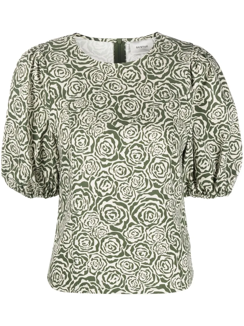 

Gestuz blusa con estampado de rosa - Verde