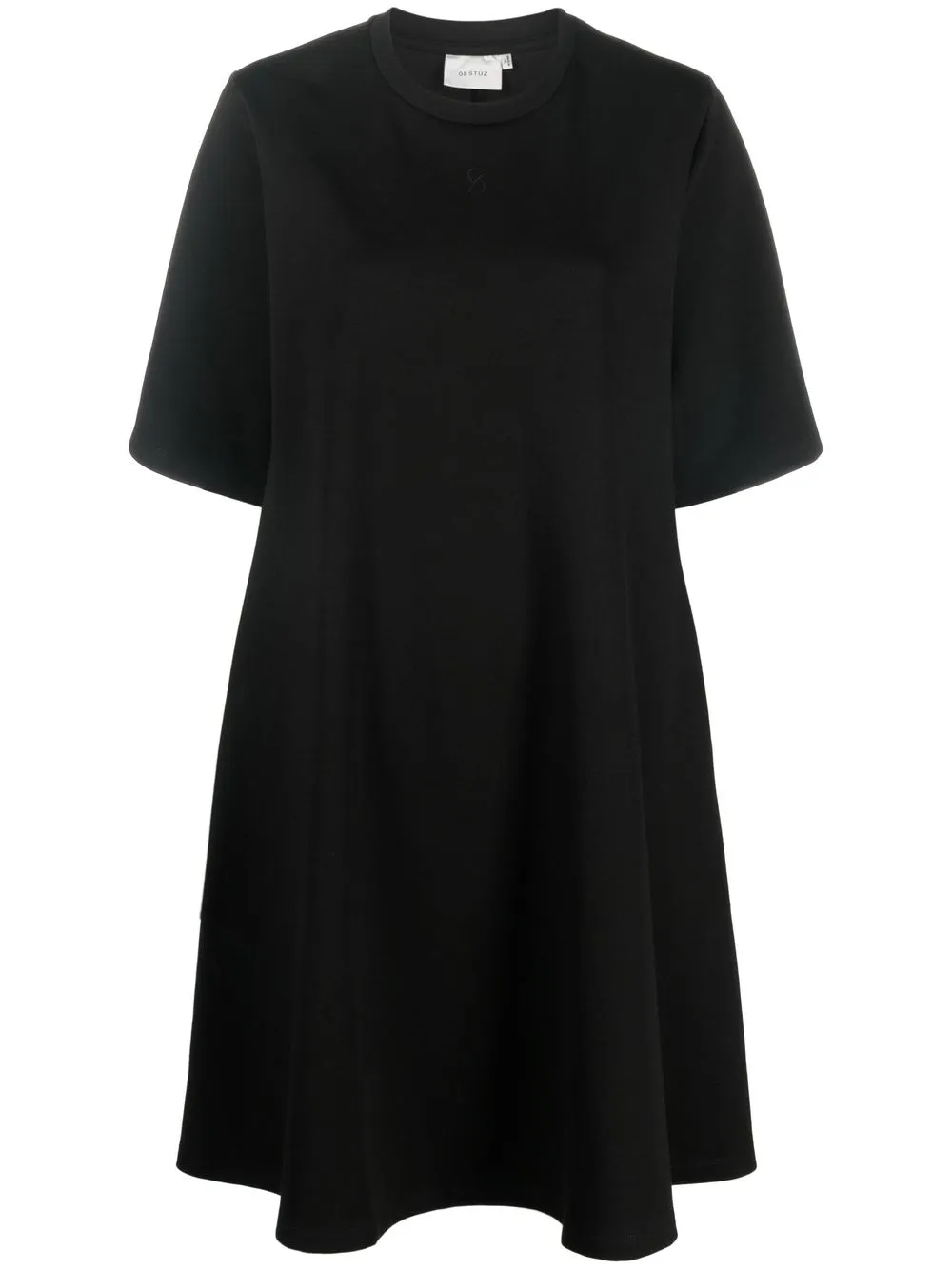 

Gestuz round neck short-sleeved midi dress - Black