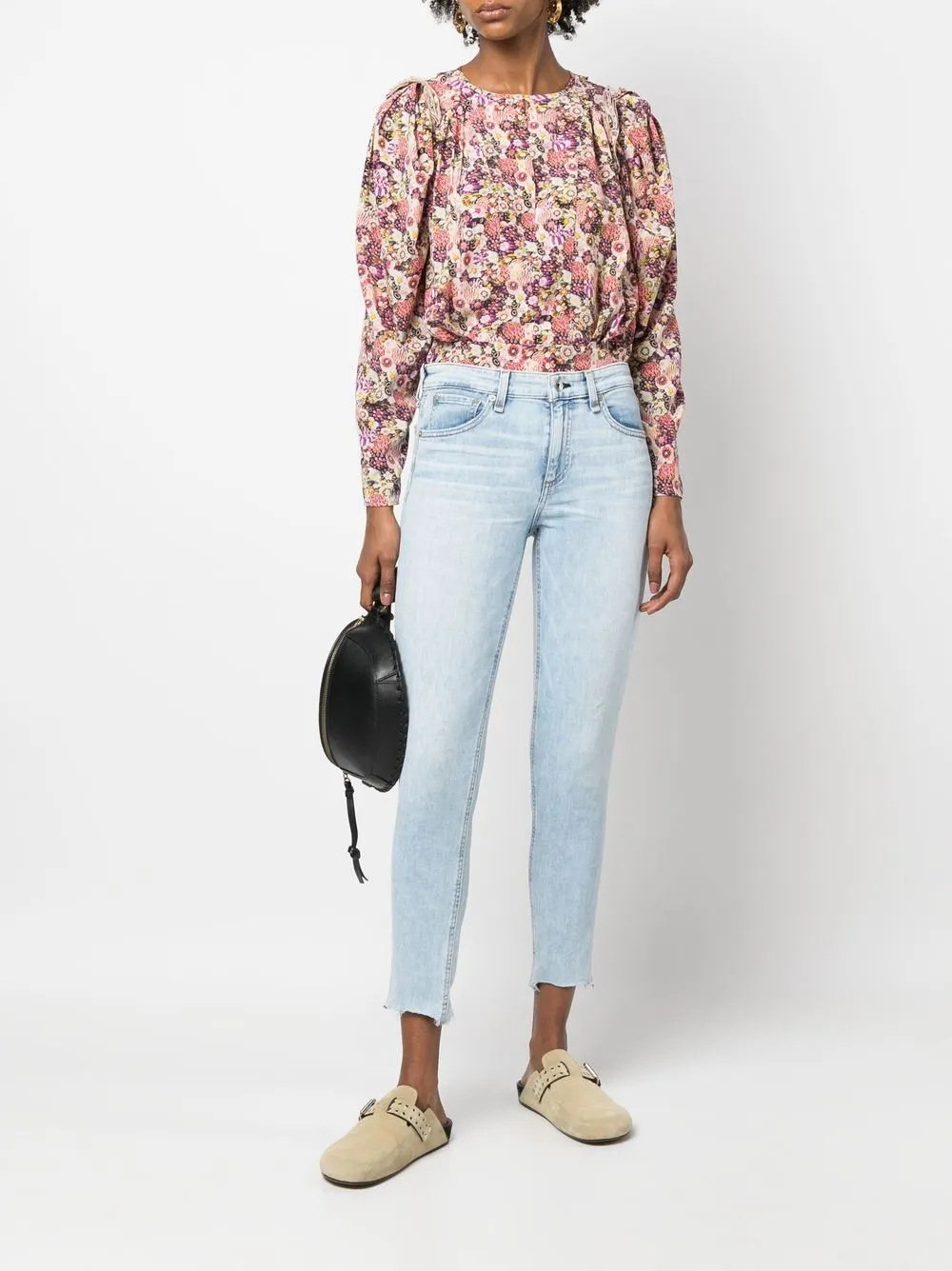 rag & bone Jeans met acid wassing - Blauw