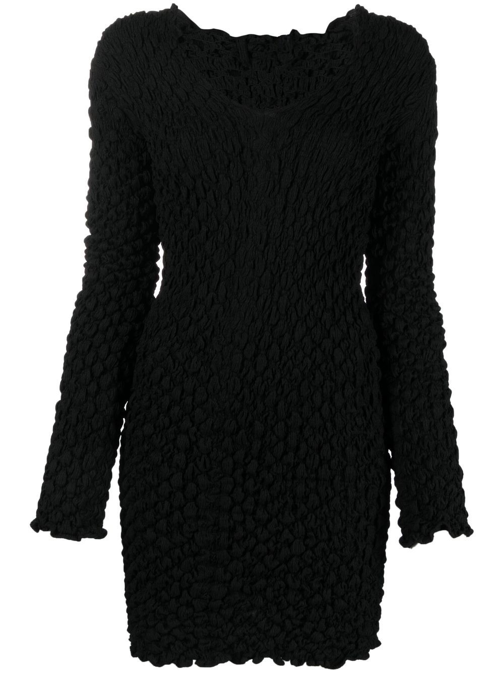 V-neck knitted mini dress