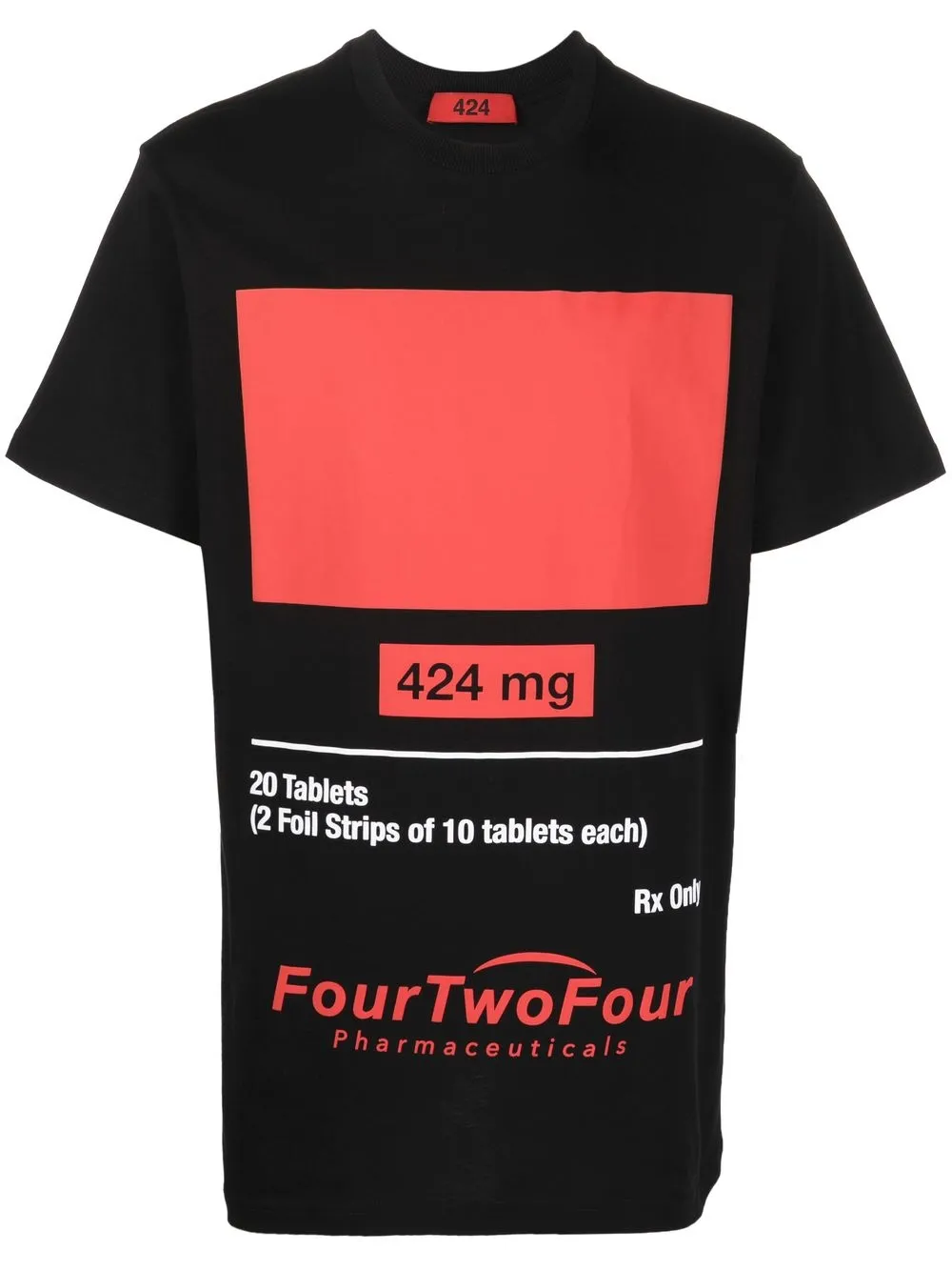 

424 graphic-print short-sleeve T-shirt - Black