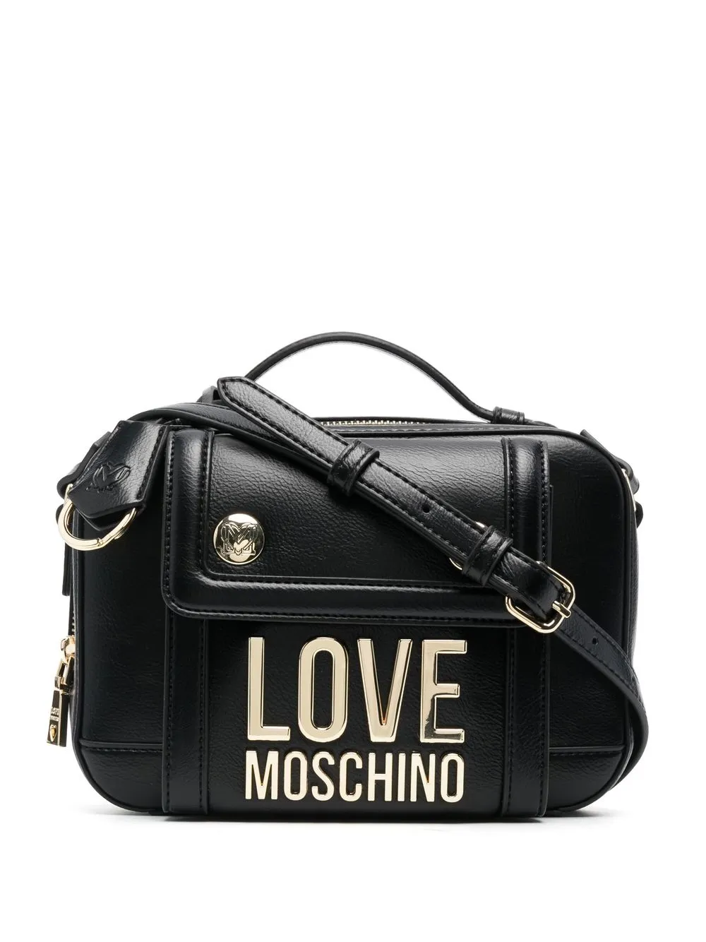 

Love Moschino tote con placa del logo - Negro