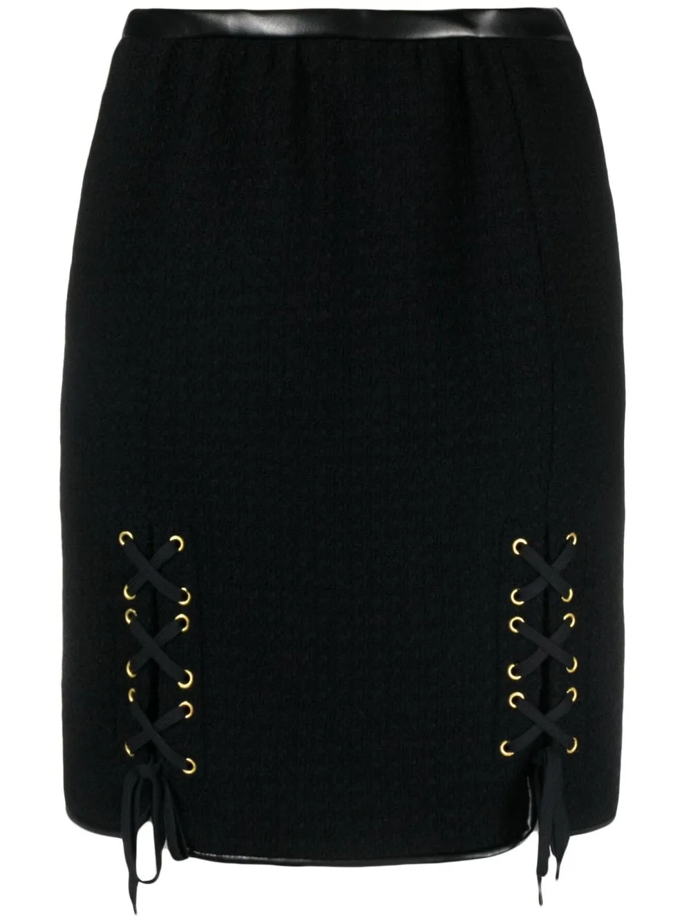 

Moschino lace-up fastening detail skirt - Black