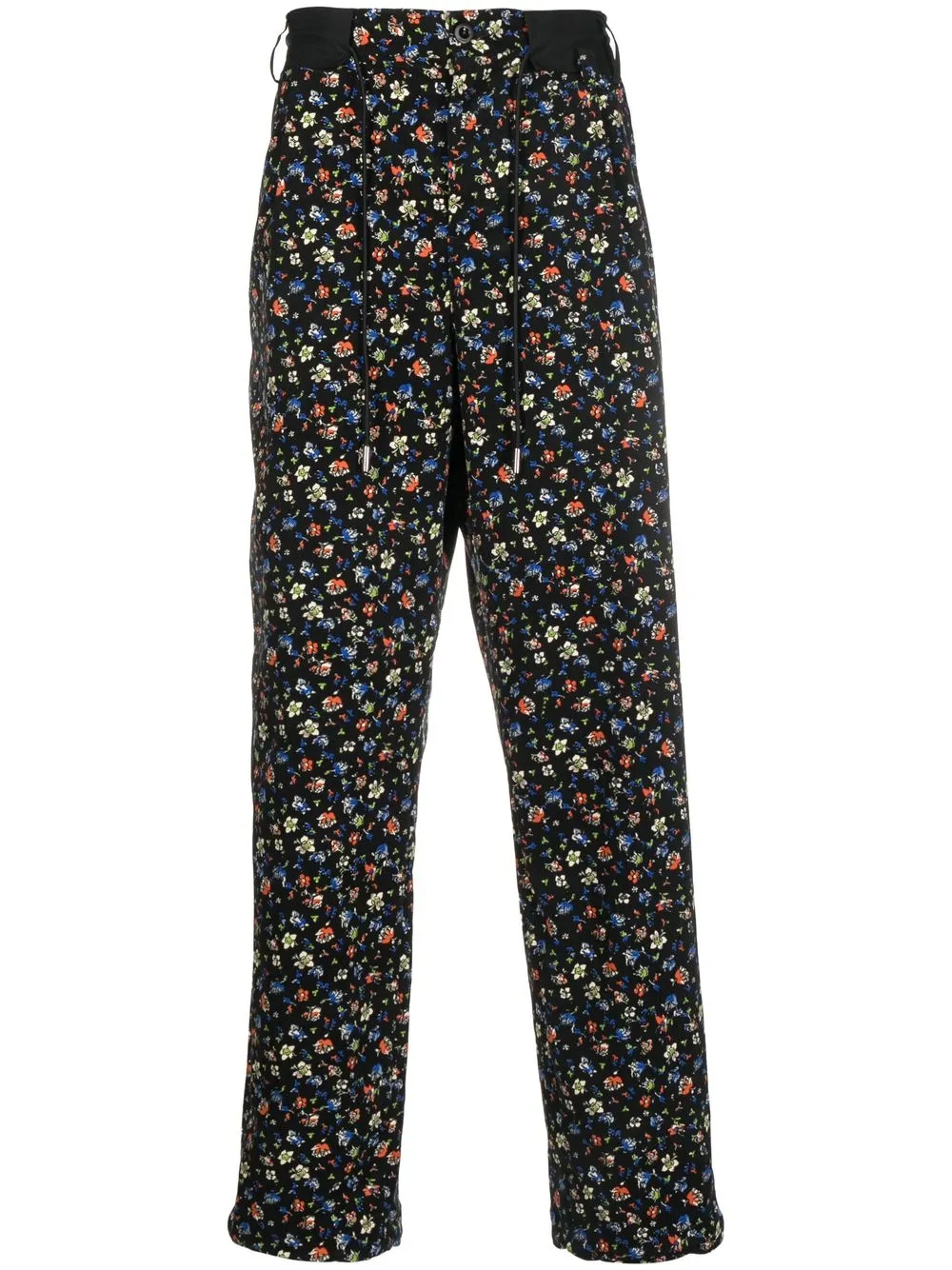 

sacai pantalones con estampado floral - Negro