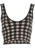 Altuzarra Argia gingham-check crop-top - Brown