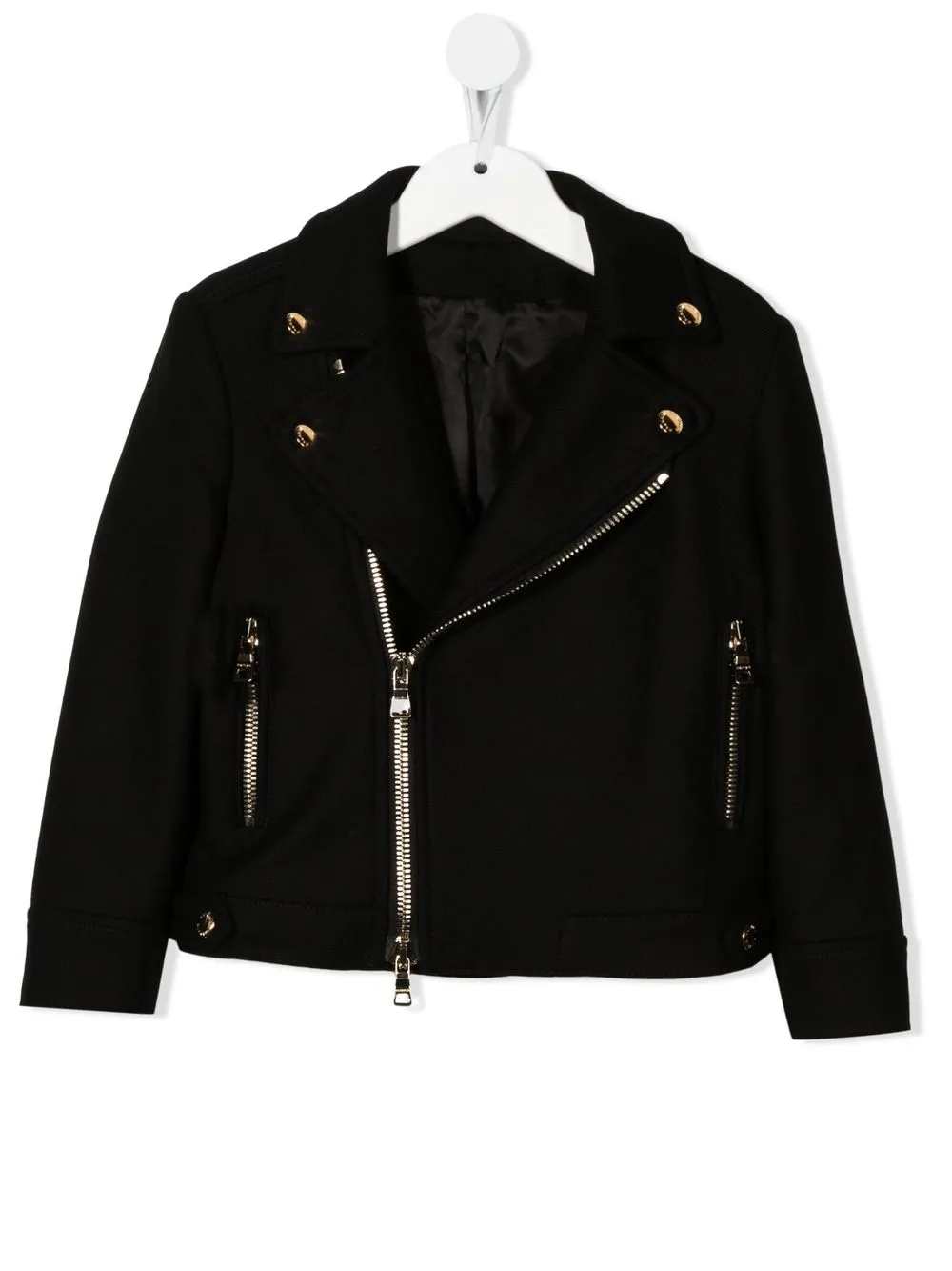 Balmain Kids chamarra con logo y cierre - Negro