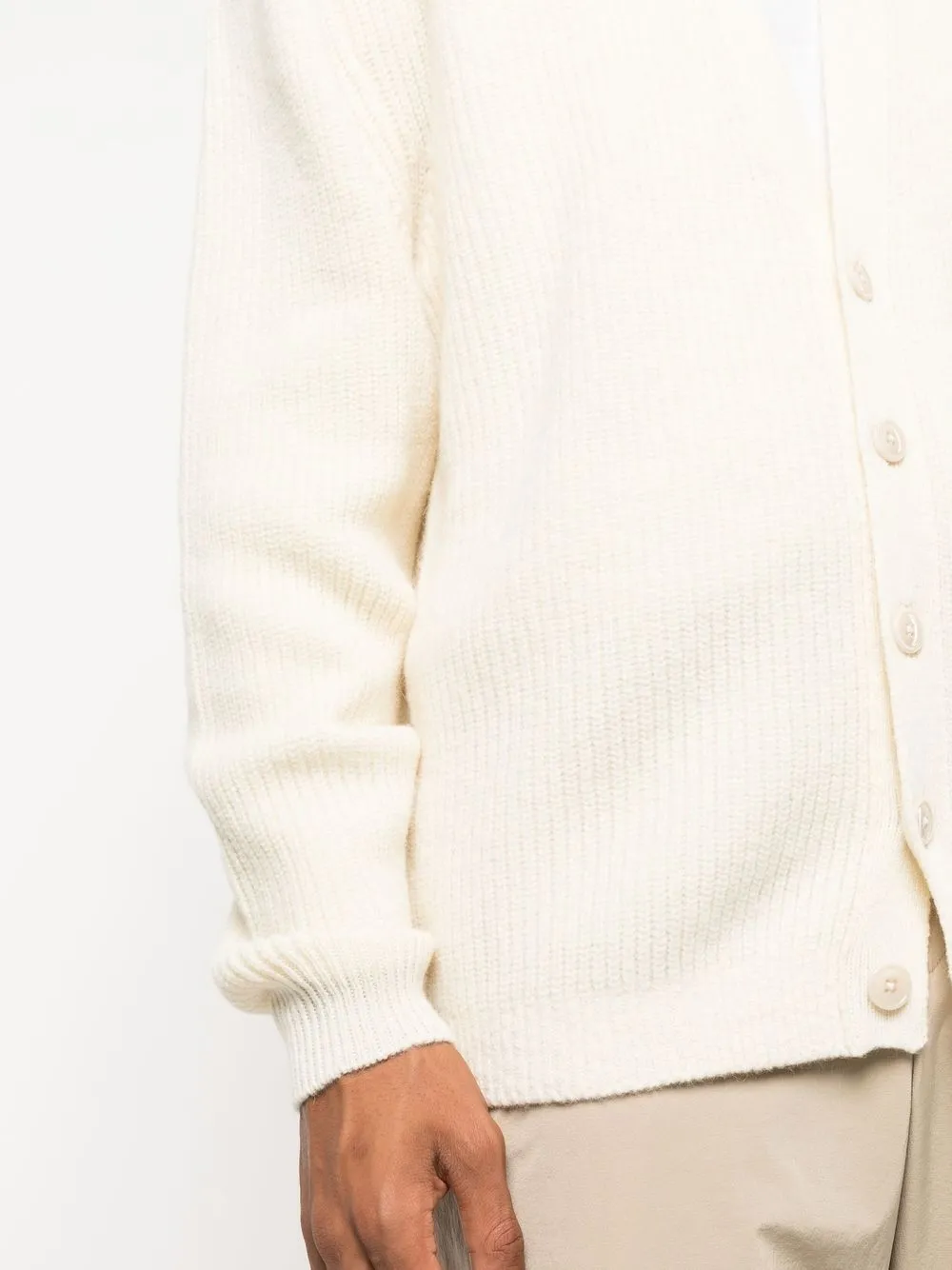 LEMAIRE Button-down Knit Cardigan in Neutrals, view 5
