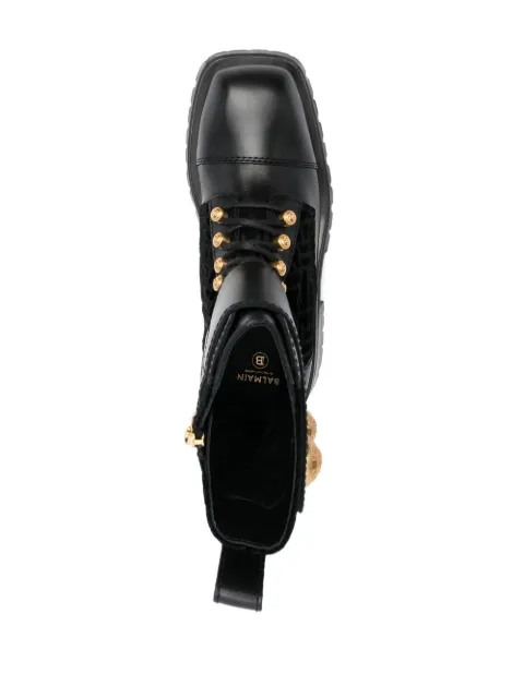 Balmain embossed-button detail ankle boots YN1TC785TEVC - 3
