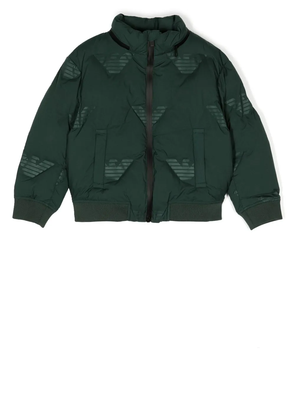 

Emporio Armani Kids logo-print padded coat - Green