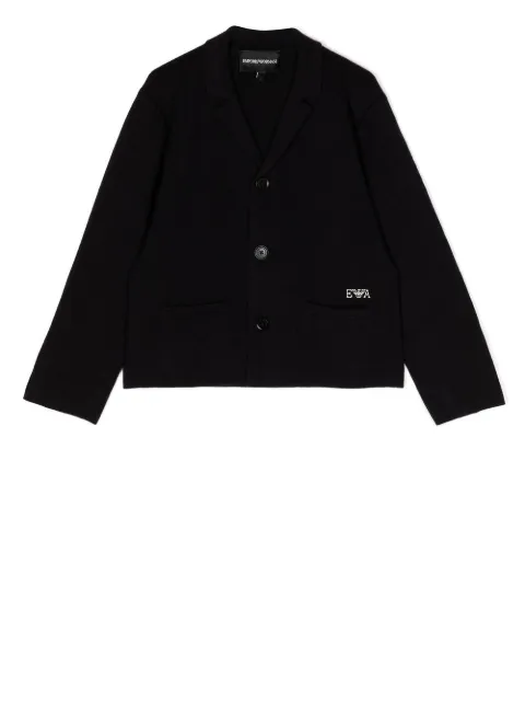 Emporio Armani Kids logo-embroidered single-breasted blazer