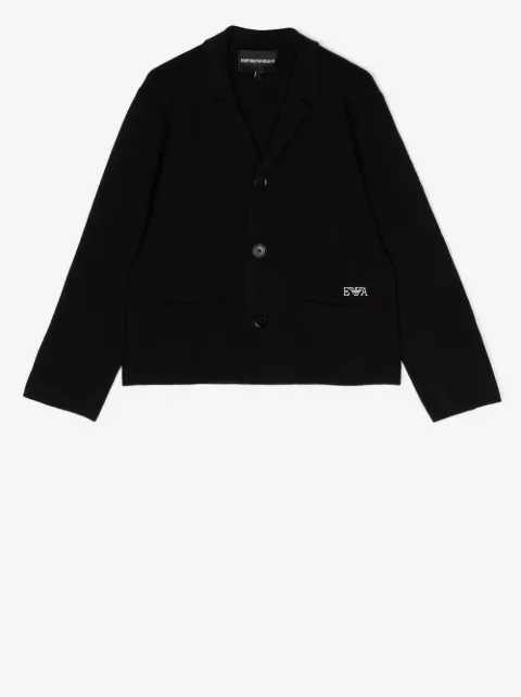Emporio Armani Kids logo-embroidered single-breasted blazer