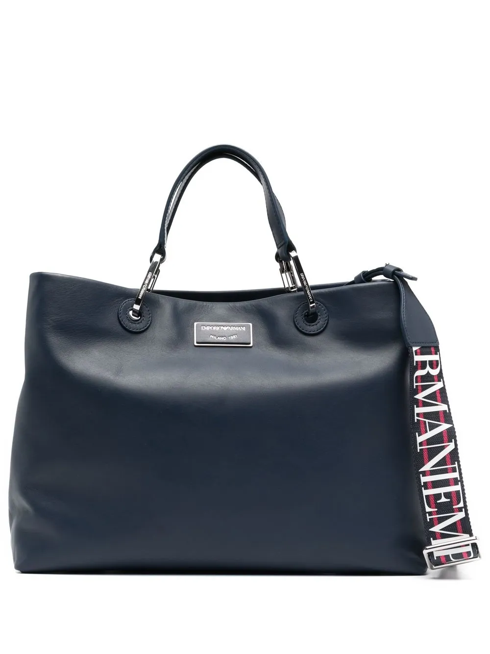 

Emporio Armani logo-patch tote bag - Blue