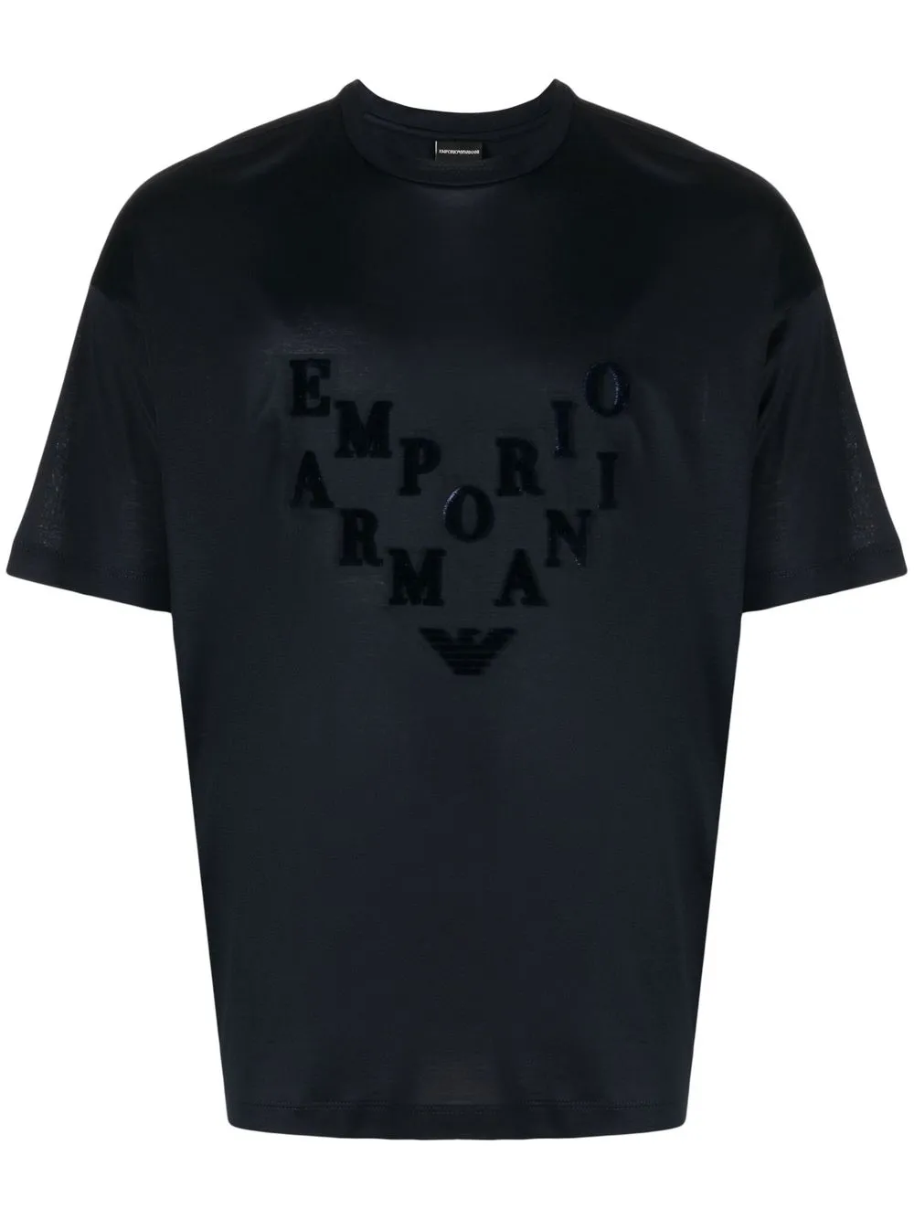 

Emporio Armani playera manga corta con logo afelpado - Azul