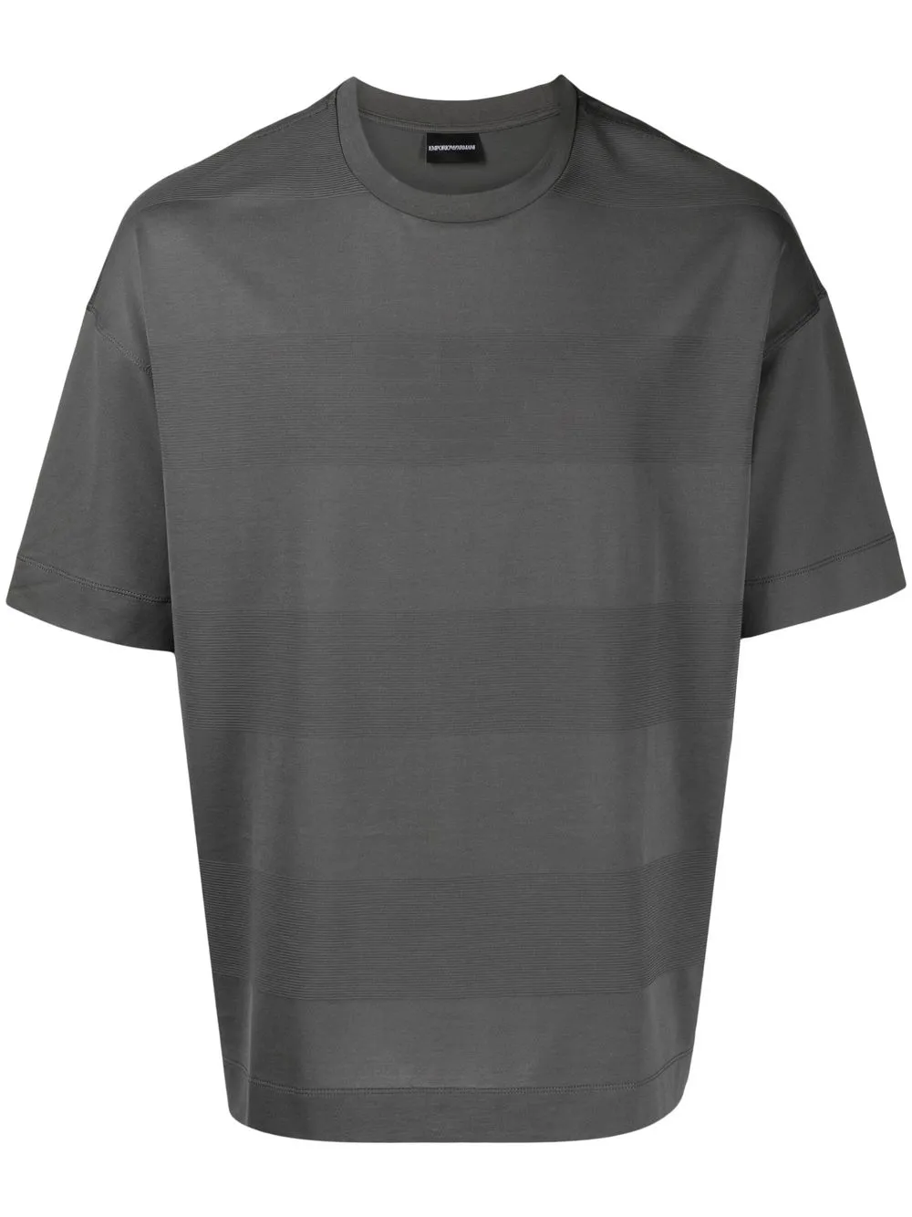 

Emporio Armani playera manga corta con franjas horizontales - Gris