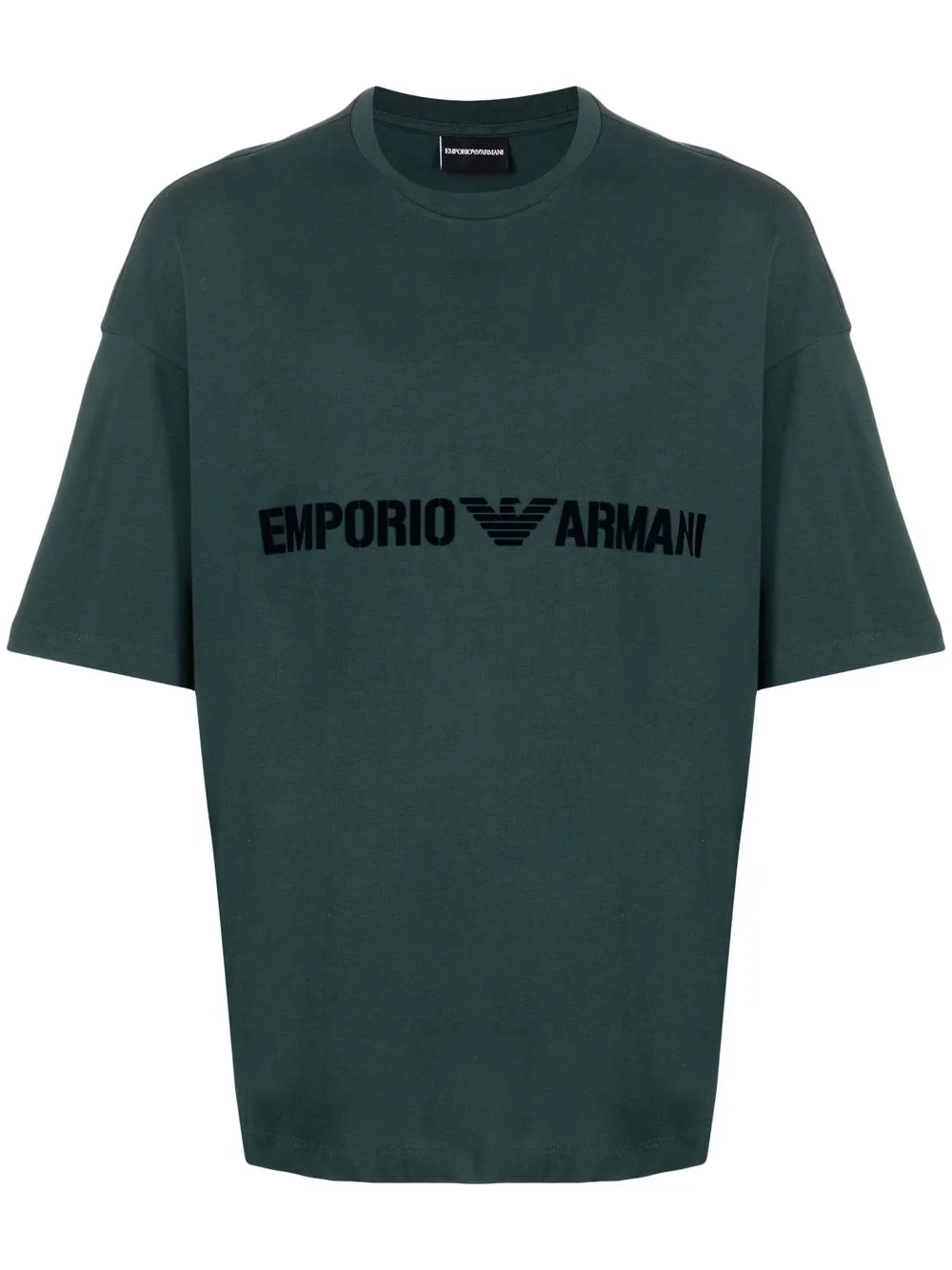 

Emporio Armani flocked-logo cotton T-shirt - Green