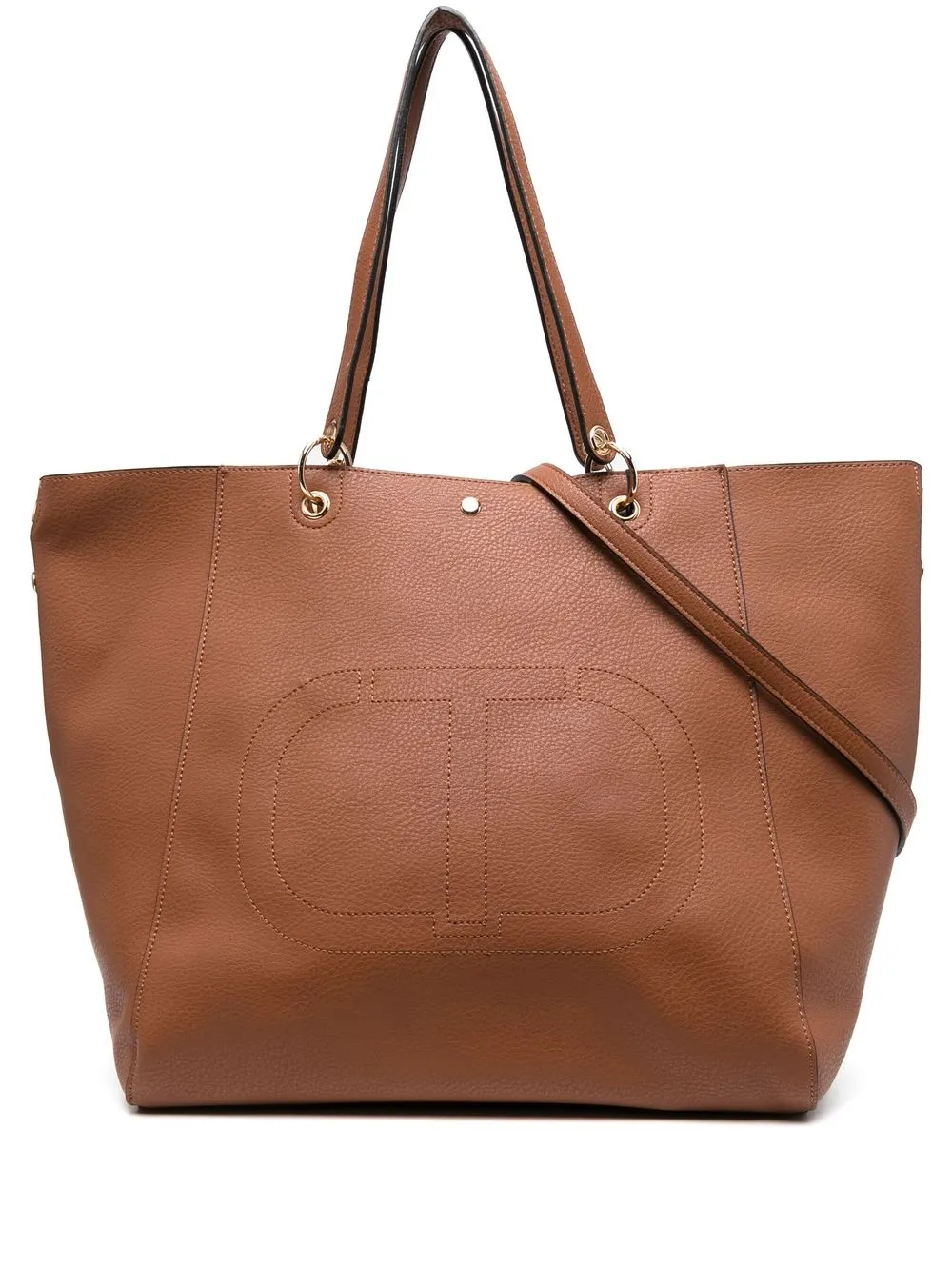 

TWINSET tote con logo bordado - Marrón