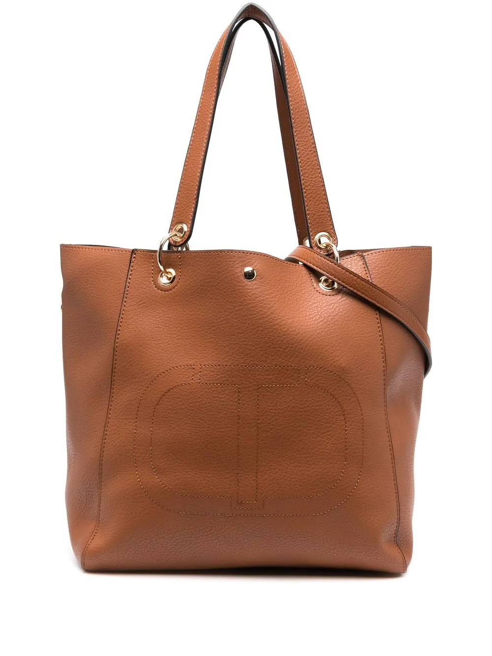 

TWINSET tote con logo bordado - Marrón