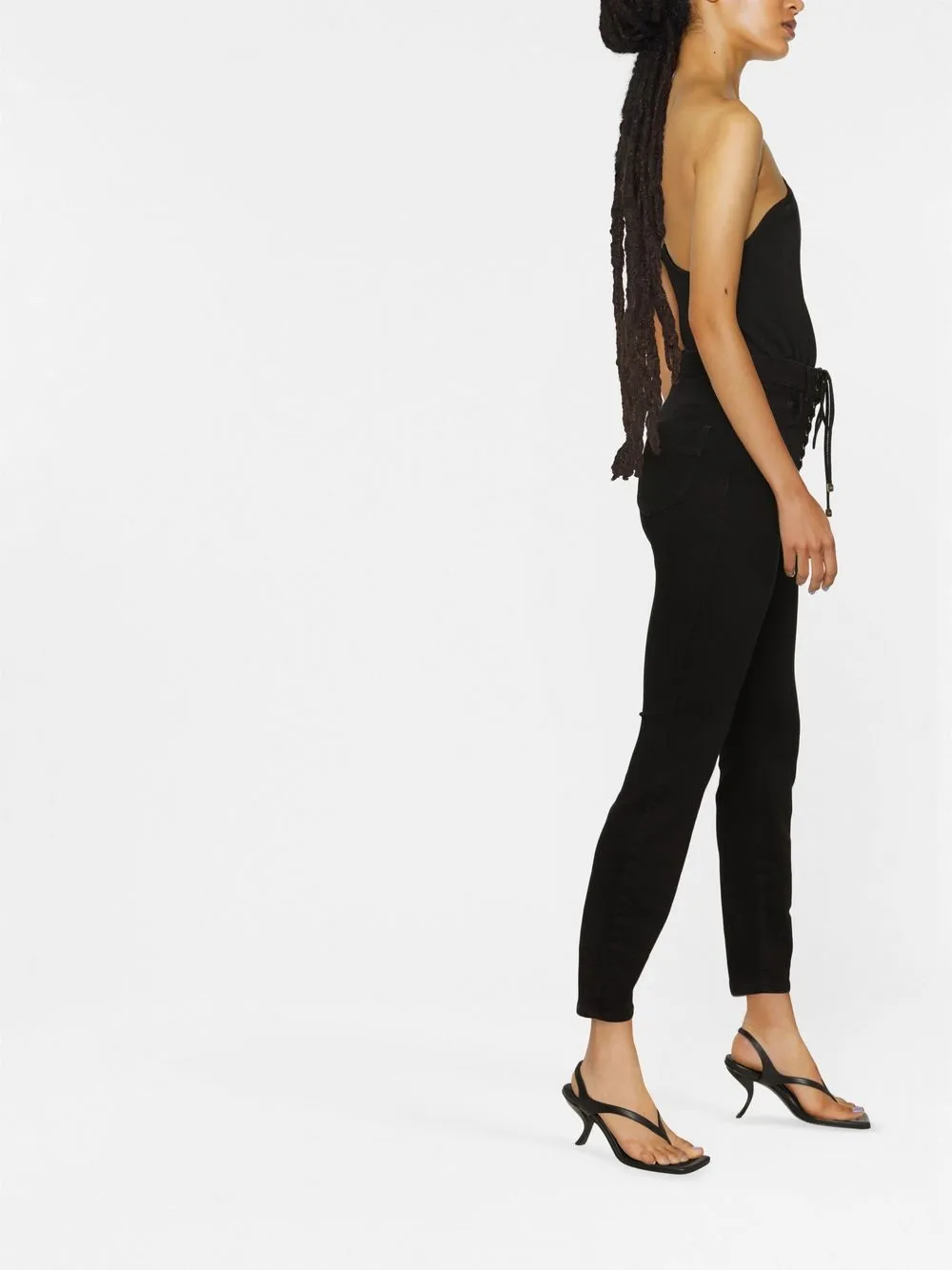  Elisabetta Franchi Skinny Jeans Mit ösen   Schwarz 