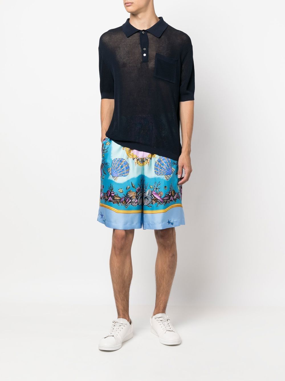 Versace Zijden shorts - Blauw