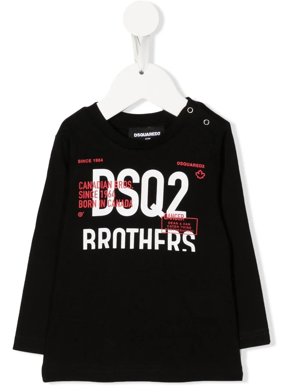 

Dsquared2 Kids playera manga larga con logo estampado - Negro