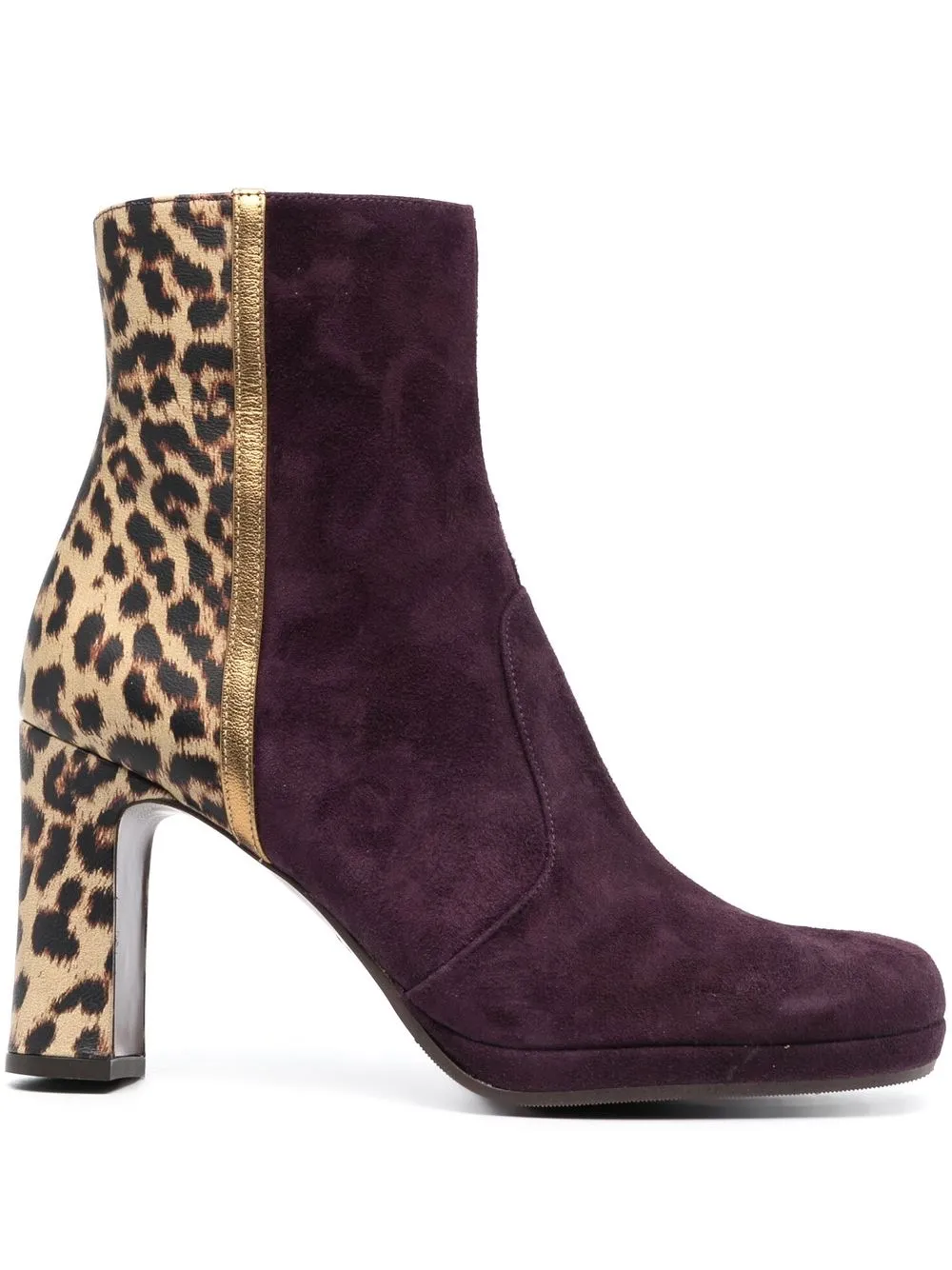 

Chie Mihara botas con panel estampado de leopardo - Morado