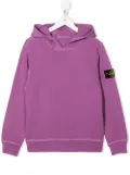 Stone Island Junior logo patch hoodie - Purple