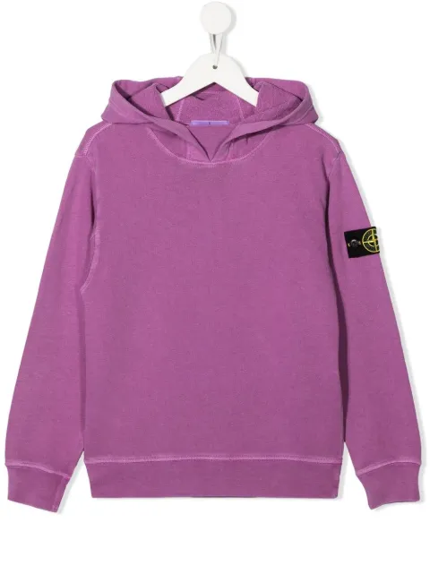 Stone Island Junior logo patch hoodie