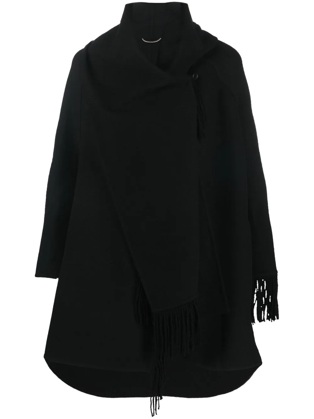 

Ermanno Scervino fringed wrap coat - Black