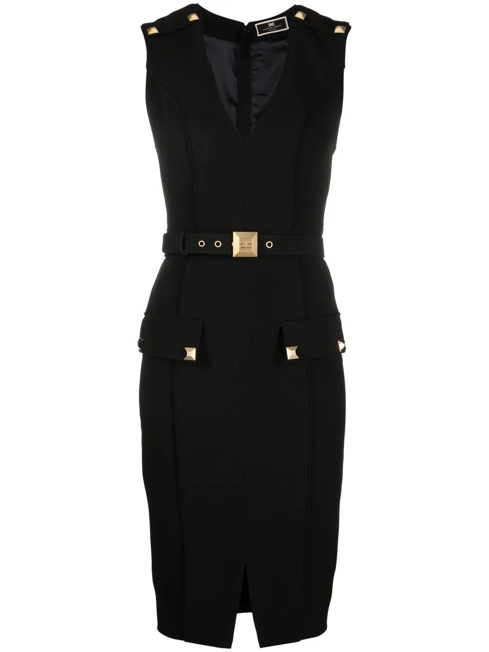 

Elisabetta Franchi belted sleeveless midi dress - Black