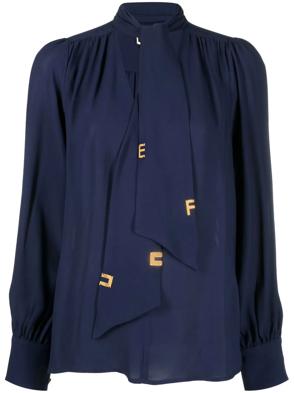 

Elisabetta Franchi blusa manga larga con moño - Azul