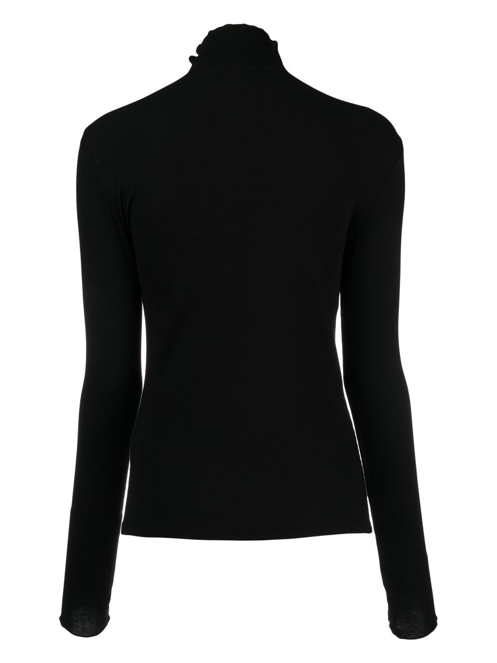 Shop Filippa K Ribbed-knit Roll-neck Top In Black