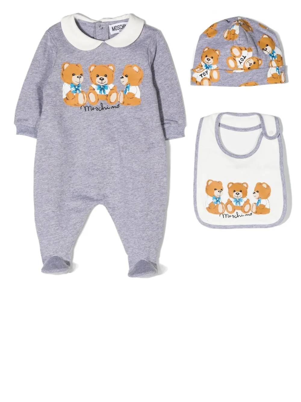 

Moschino Kids set de mameluco con motivo Teddy Bear - Gris