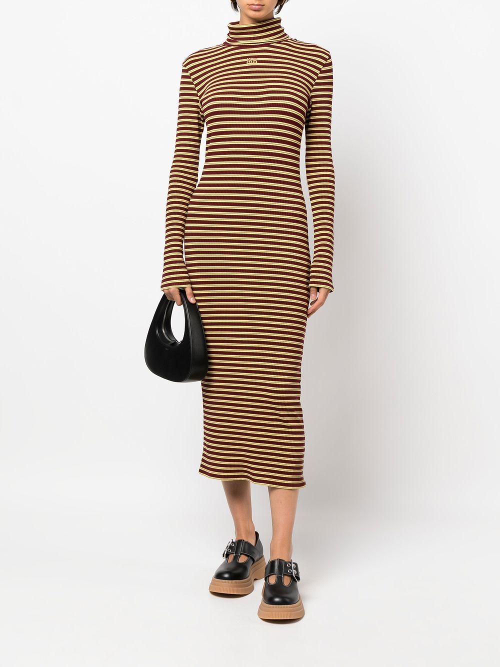 Image 2 of Wales Bonner striped roll neck knitted dress