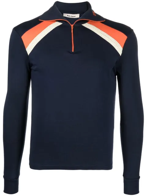 Wales Bonner short-zip stripe-detail top