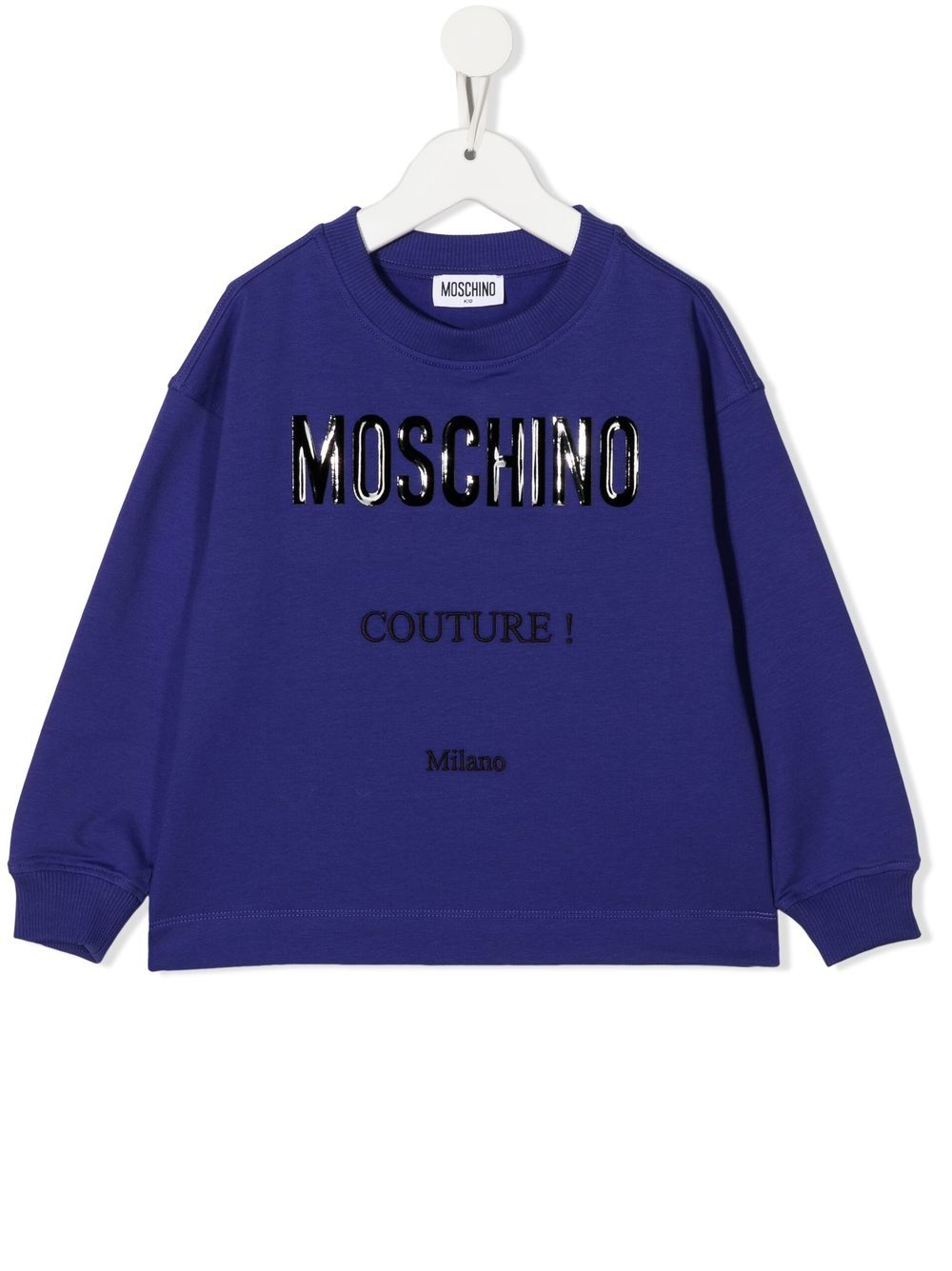 

Moschino Kids logo-patch cotton sweatshirt - Purple