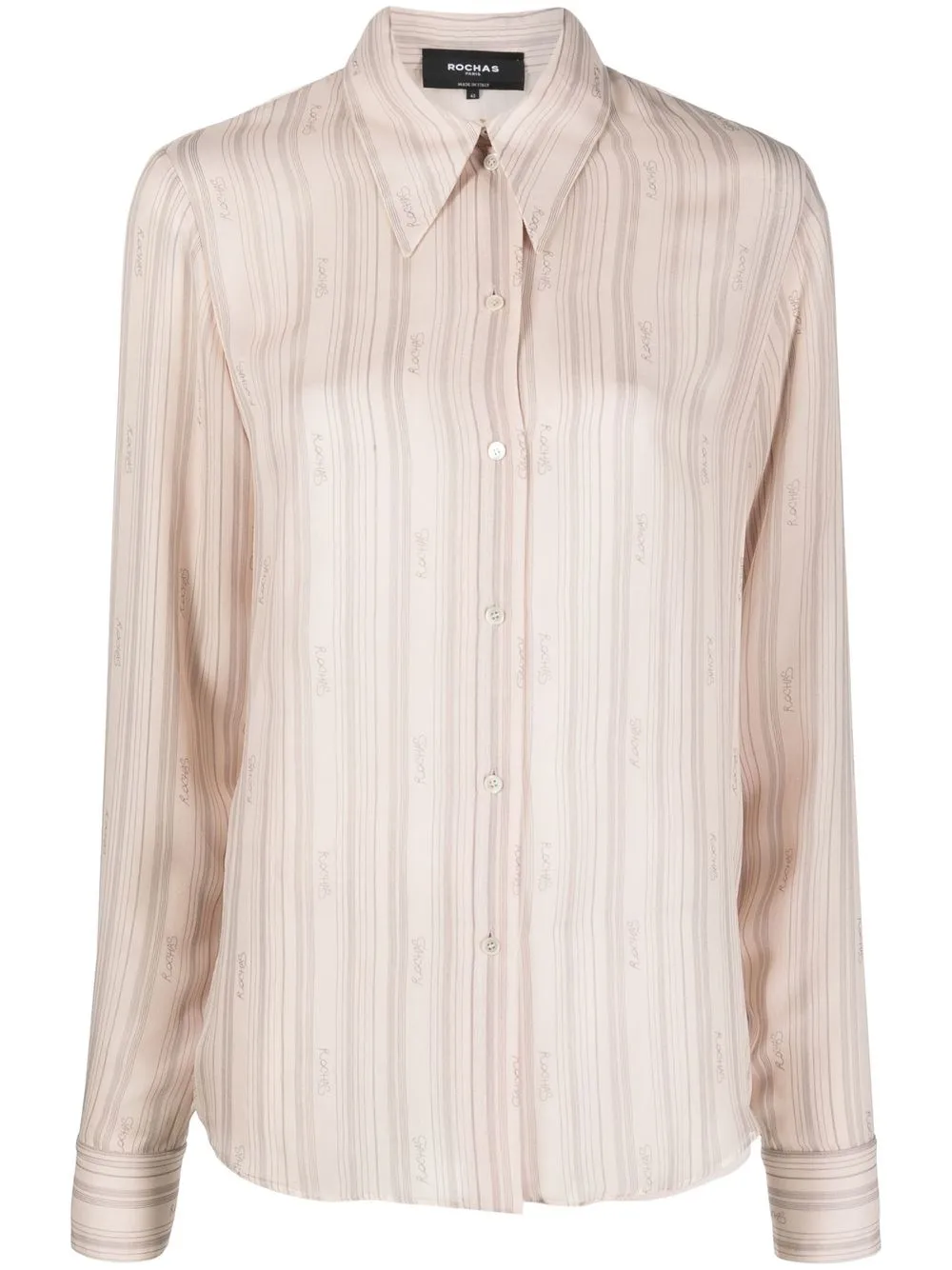 

Rochas logo pinstripe shirt - Neutrals