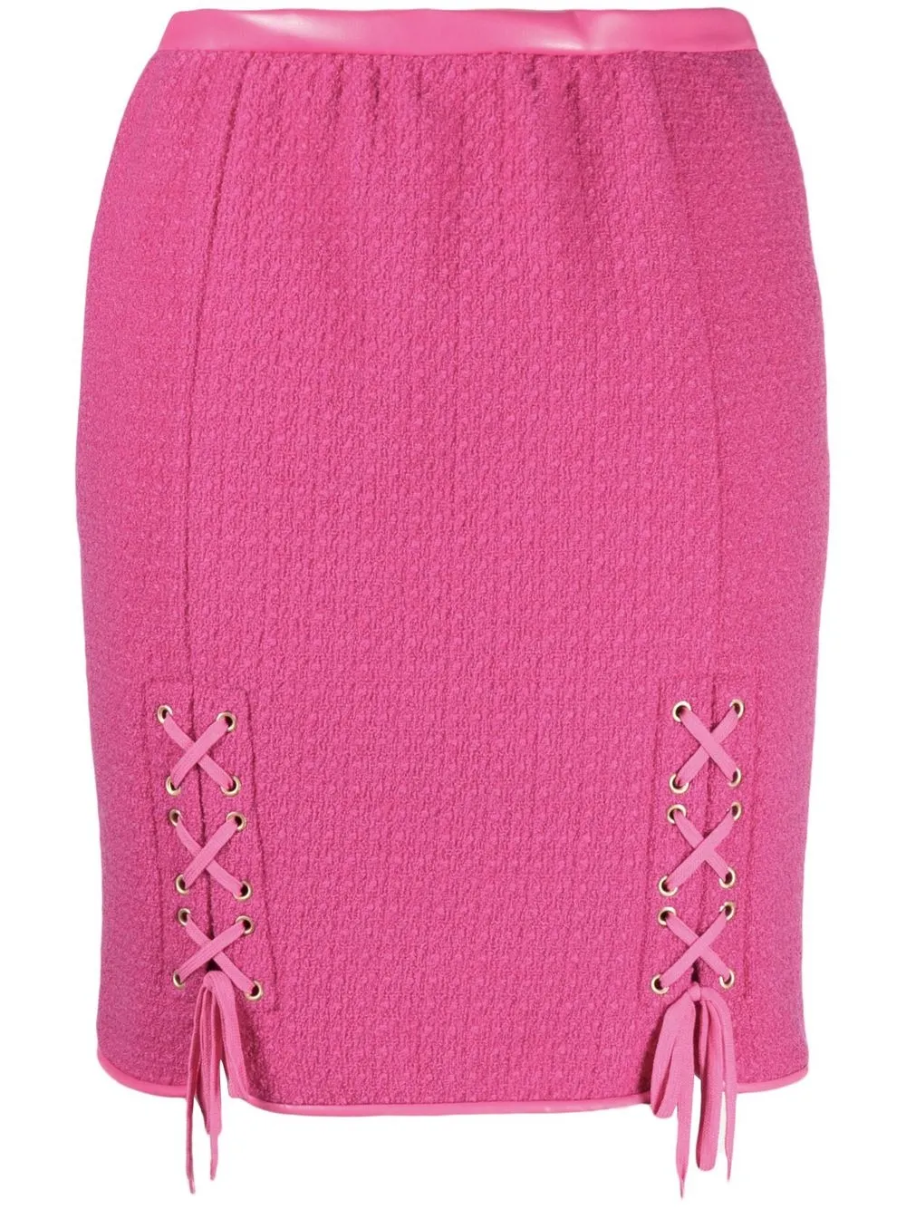 

Moschino lace-up fastening detail skirt - Pink