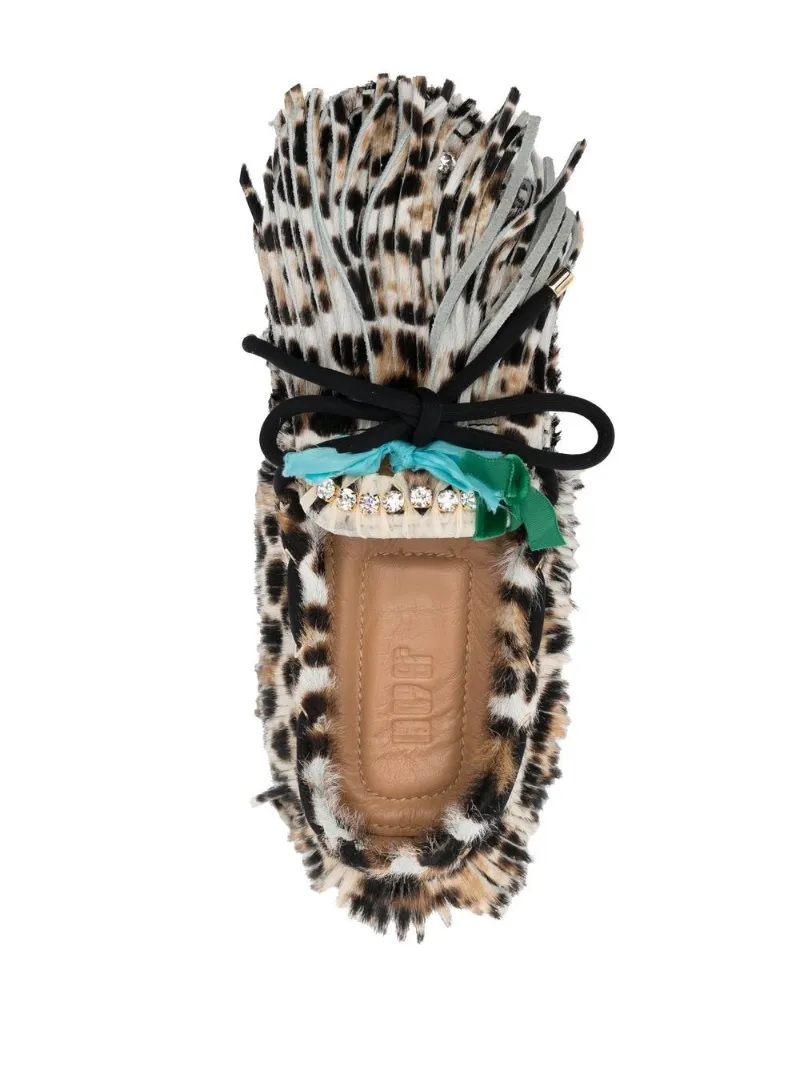 13 09 SR Leopard-Print Driving Shoes - Neutrals