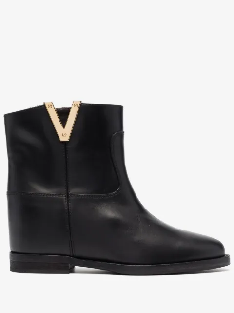 Via Roma 15 Wedge-Stiefeletten mit Logo-Schild