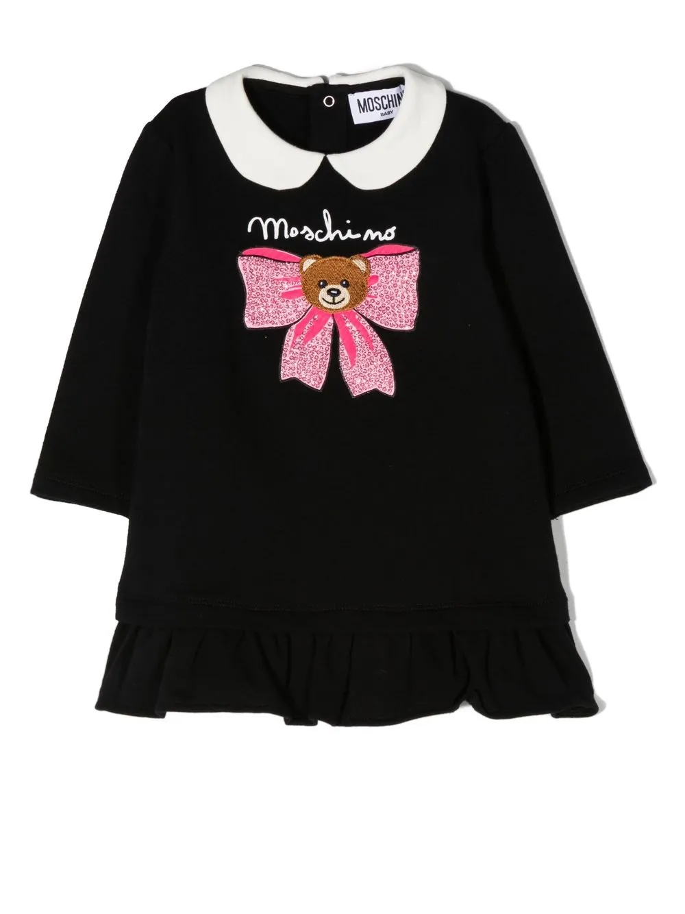 

Moschino Kids logo-print detail dress - Black