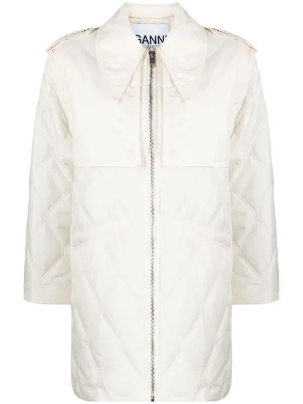 GANNI Quilted zip-up Jacket - Farfetch