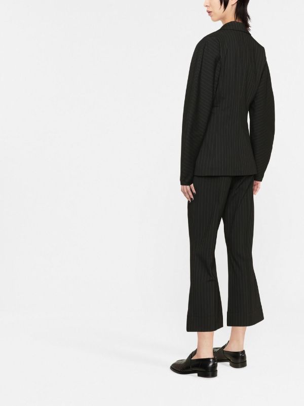 GANNI Striped single-breasted Blazer - Farfetch