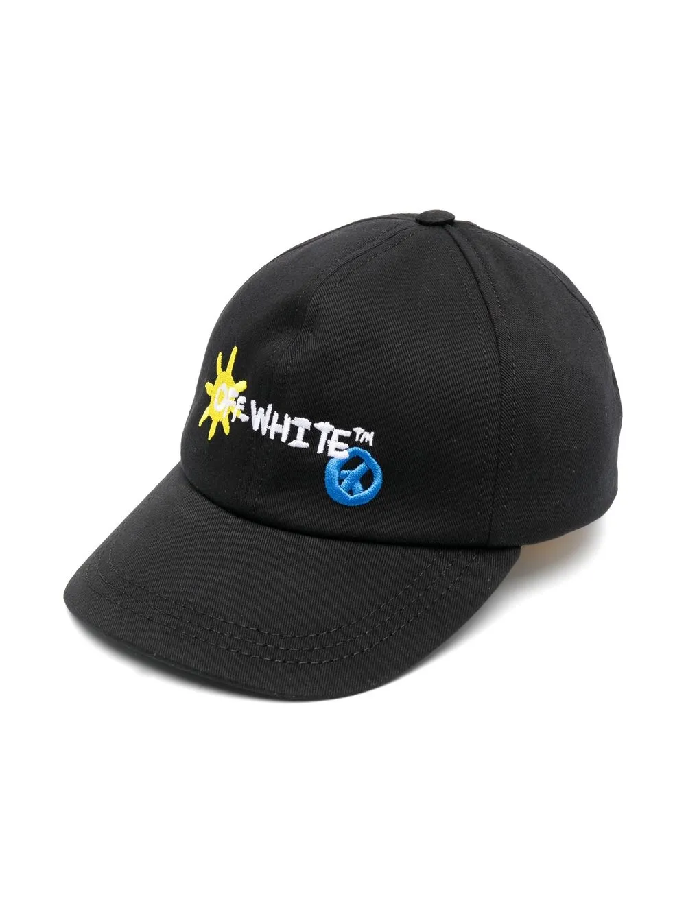 

Off-White Kids embroidered-logo cap - Black