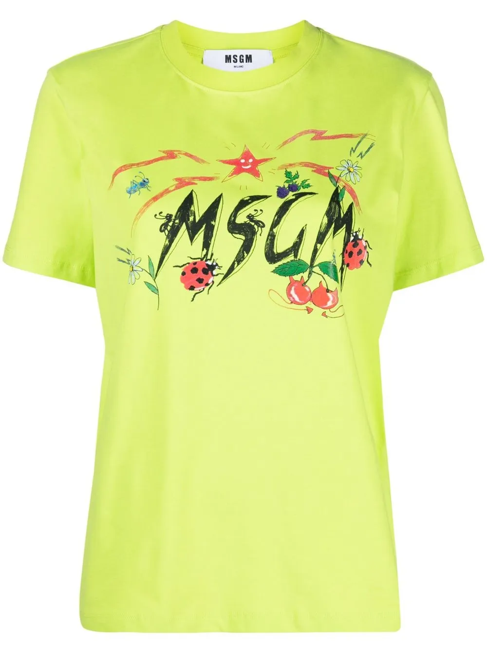 

MSGM playera con logo estampado gráfico - Verde