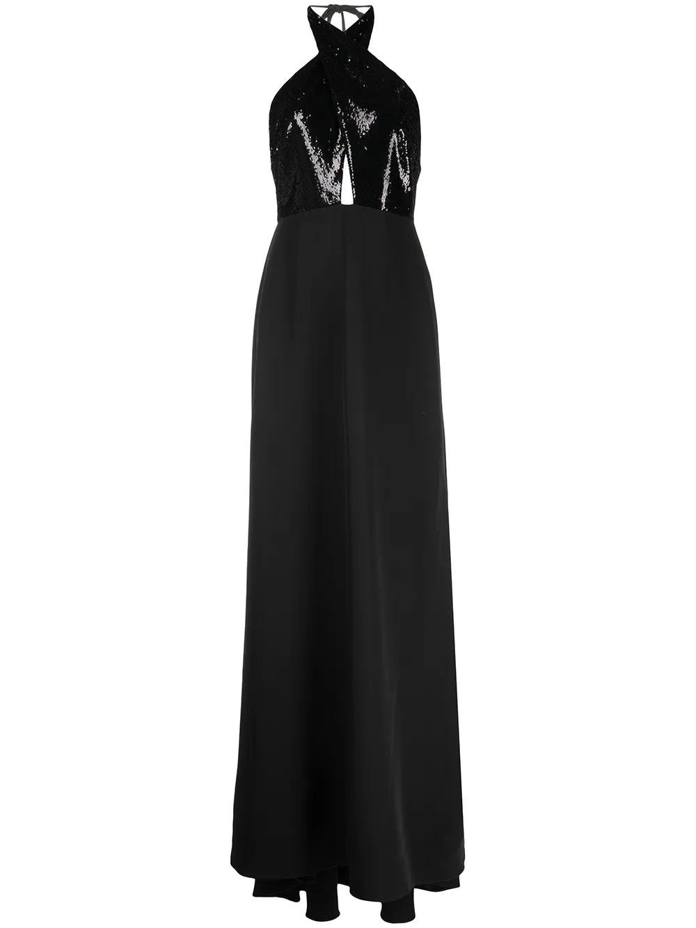 

Halston Heritage vestido de fiesta con cuello halter y lentejuelas - Negro