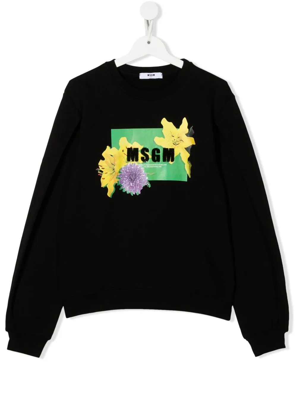 

MSGM Kids sudadera con logo estampado - Negro