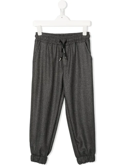 MSGM Kids pantalones de tejido chevron con cordones 