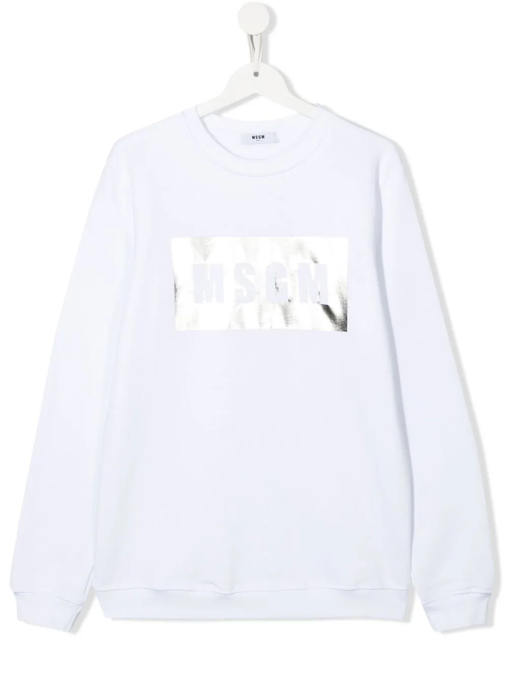 

MSGM Kids sudadera con logo estampado - Blanco