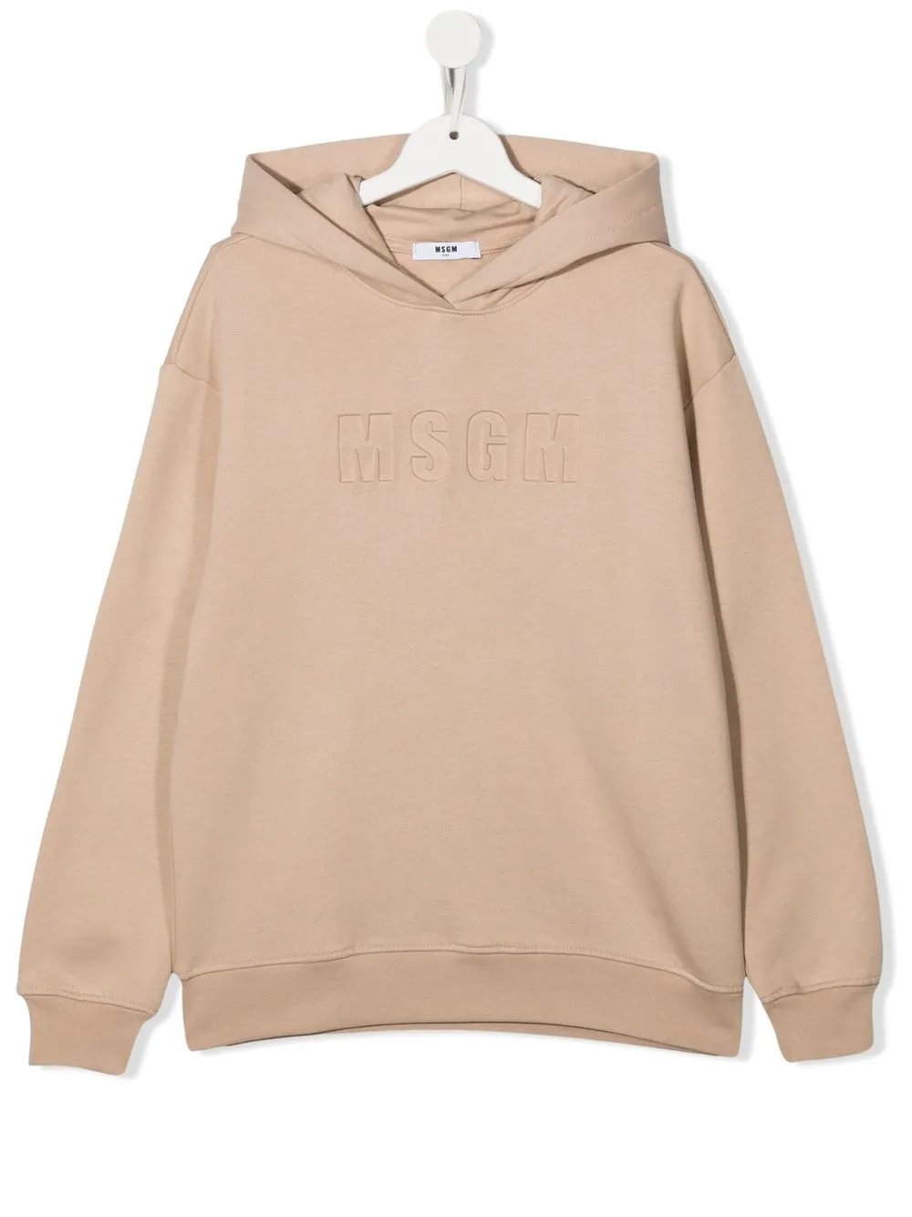 

MSGM Kids TEEN logo-embossed hoodie - Neutrals
